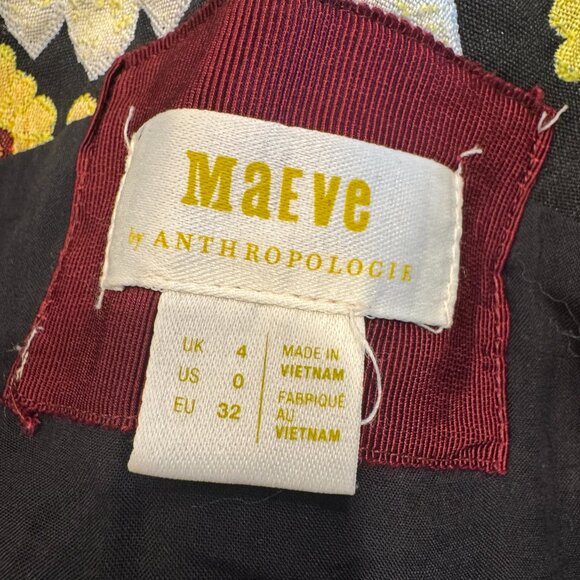 Anthropologie Maeve Marigold Midi Quilted Flowers Dress sz 4 - Picture 3 of 8